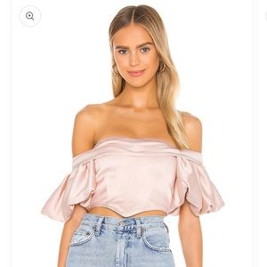Lpa princessa corset top puff sleeves pink princess bustier
